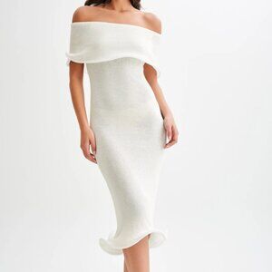 Meshki - Molly Off Shoulder Knit Midi Dress